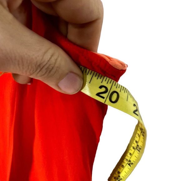 Maeve Red Orange Sleeveless Button Up Flowy V Neck Top Medium - Picture 7 of 8